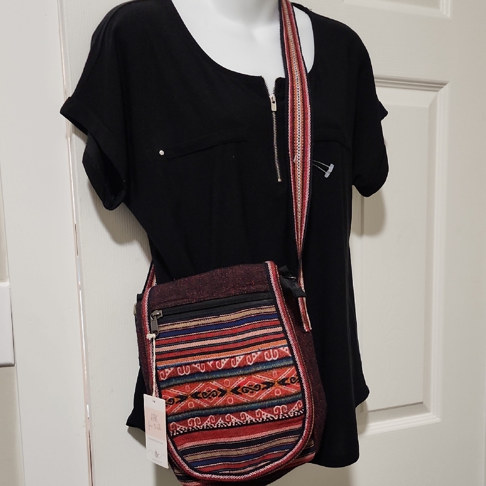 Ark Fair Trade Beautiful Multicolor Crossbody Bag New